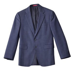 New Isaia Sport Coat - Navy Windowpane Pattern